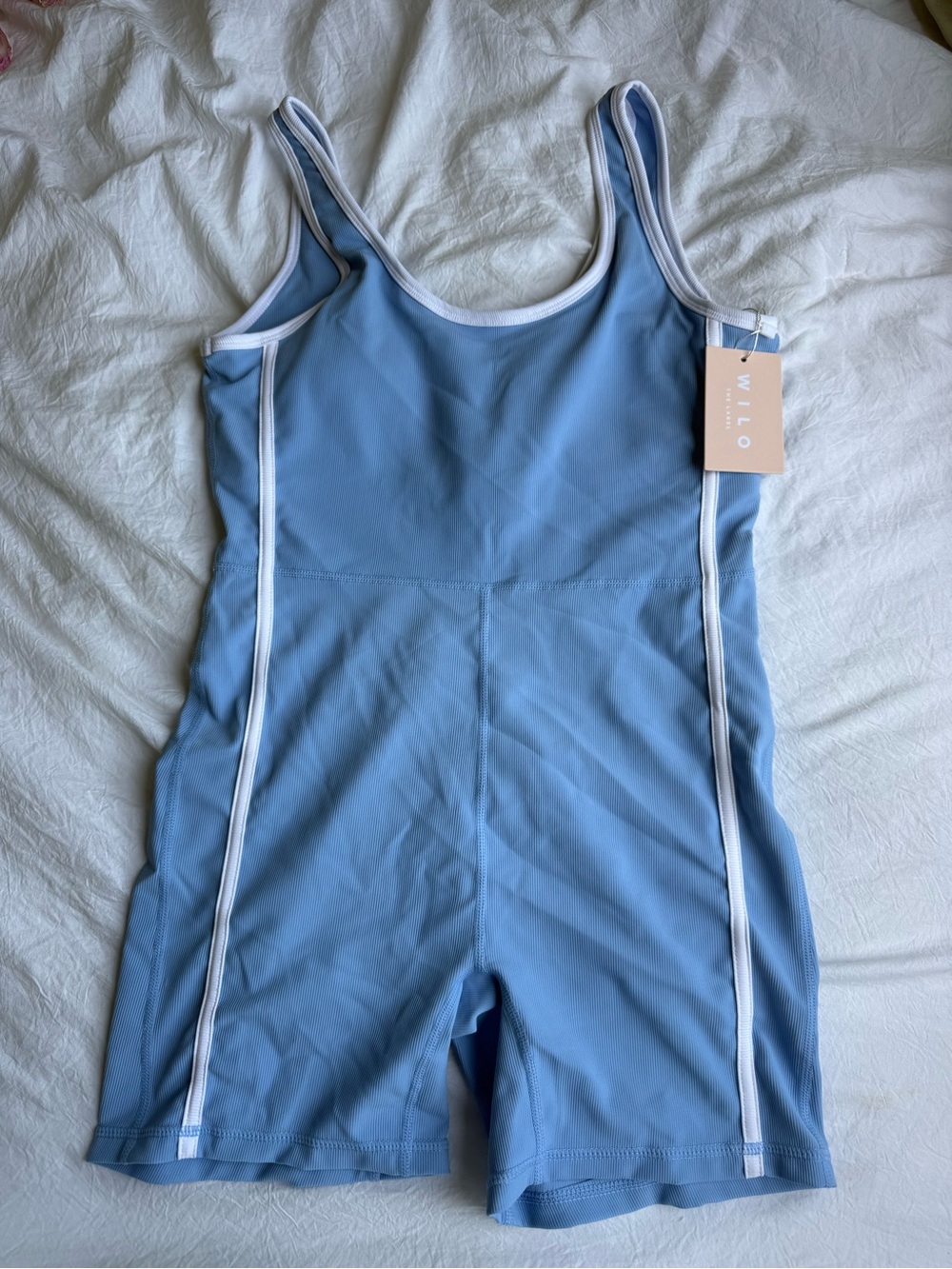 Willo Blue Tank Short Romper Jumpsuit